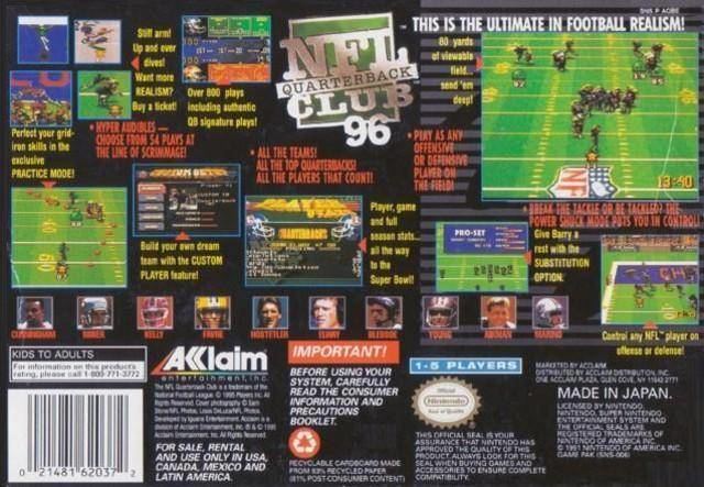 NFL Quarterback Club 96 NFL Quarterback Club 96 Box Shot for Super Nintendo GameFAQs