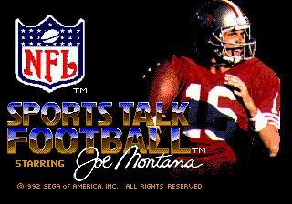 NFL Sports Talk Football '93 NFL Sports Talk Football 3993 Starring Joe Montana USA Europe ROM