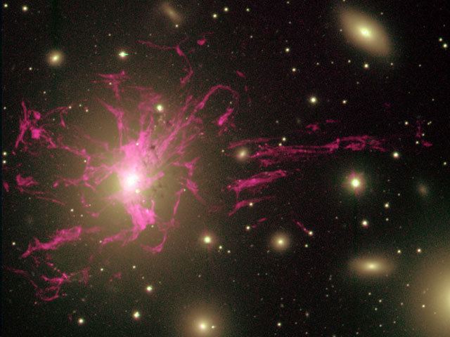 NGC 1275 APOD 2005 July 25 Unusual Gas Filaments Surround Galaxy NGC 1275
