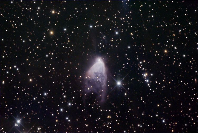 The Hubble's Variable Nebula is a variable nebula located in the constellation Monoceros. The nebula is illuminated by the star R Monocerotis (R Mon), which is not directly visible itself.