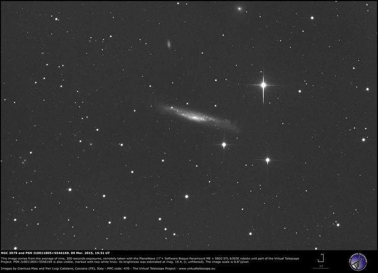 NGC 3079 NGC 3079 and PSN J100118055546169 an image 9 Mar 2015 The