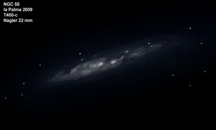 NGC 55 Eyes to the South for NGC 55 Astronomy Sketch of the Day