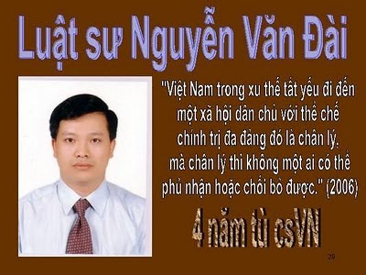 Nguyễn Văn Đài 73 ngh s quc hi ca 14 nc ku gi tr t do cho Lut S Nguyn