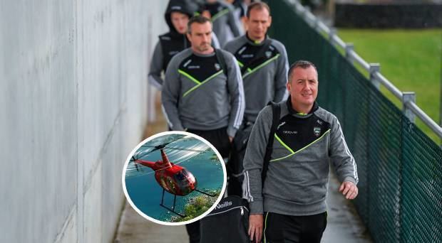 Niall Carew Sligo manager Niall Carew flew by helicopter to Castlebar to avoid