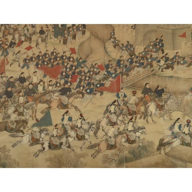 Nian Rebellion An Important Imperial Nian Rebellion Battle Painting 39Siege of
