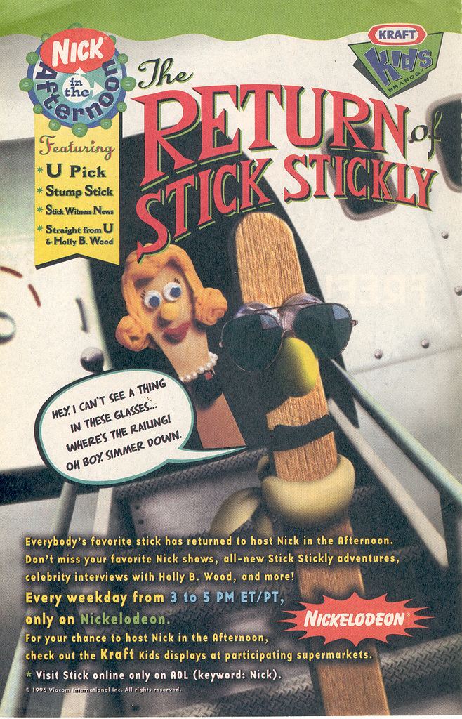 Nick in the Afternoon Classic Comic Ad The Return of Stick Stickly Infinite Hollywood