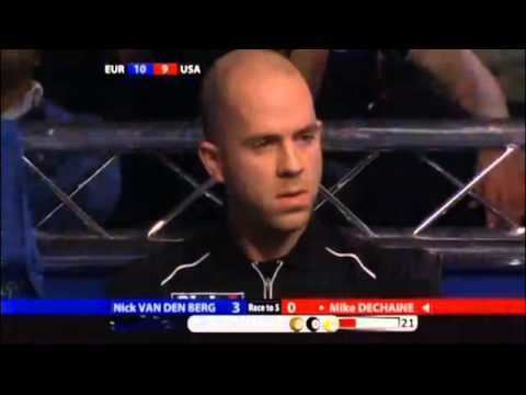 Nick van den Berg Nick van den Berg vs Mike Dechaine Mosconi Cup 2012 YouTube