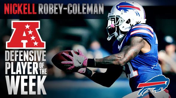 Nickell Robey-Coleman Bills CB Nickell RobeyColeman named AFC Defensive Player of the Week
