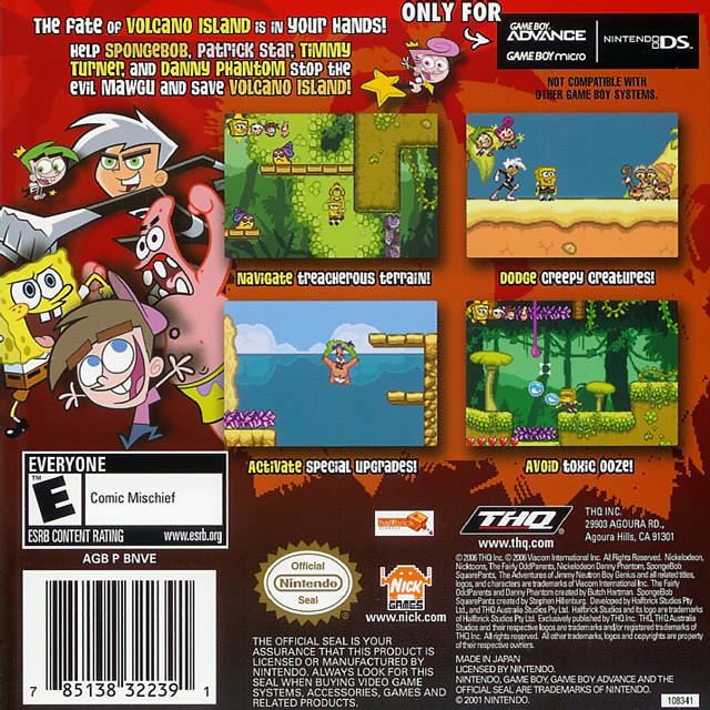 Nicktoons: Battle for Volcano Island Nicktoons Battle for Volcano Island Box Shot for Game Boy Advance
