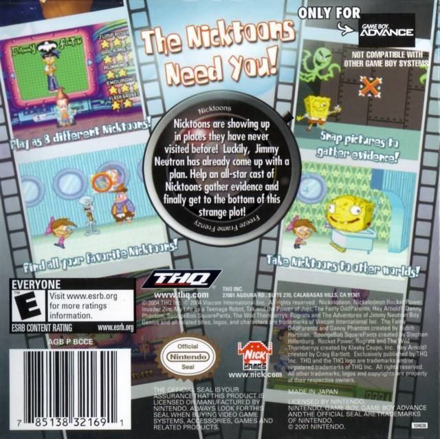 Nicktoons: Freeze Frame Frenzy Nicktoons Freeze Frame Frenzy Box Shot for Game Boy Advance GameFAQs