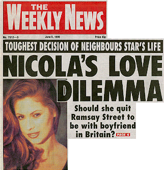 Nicola Charles Nicola Charles article Should She Quit Ramsay Street For
