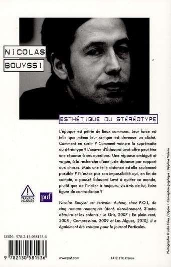 Nicolas Bouyssi Esthtique du strotype Essai sur Edouard Lev Nicolas