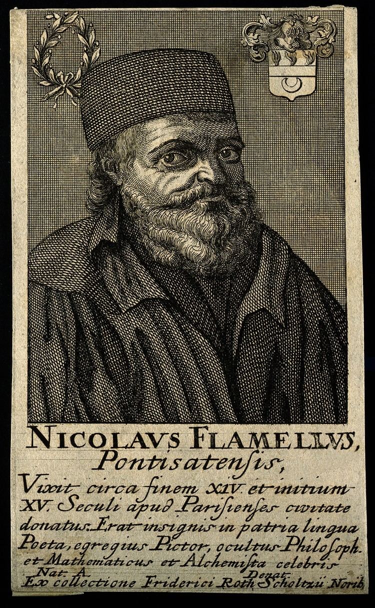 Nicolas Flamel FileNicolas Flamel Line engraving Wellcome V0001935jpg