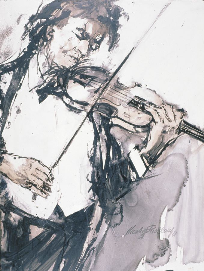 Nicolay Paskevich Violinist 2 Painting by Nicolay Paskevich