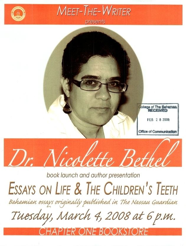 Nicolette Bethel Meet the Writer presents Dr Nicolette Bethel Essay on Life The