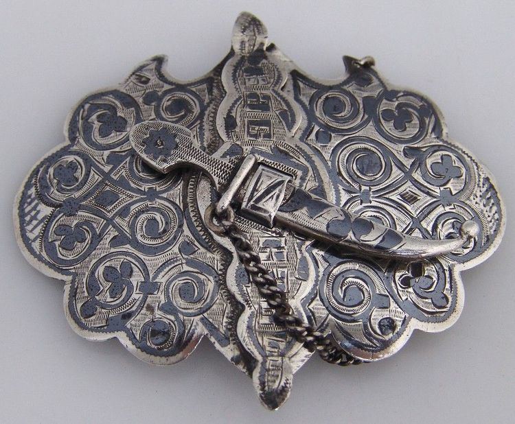 Niello Russian Niello Buckle Silver 84 Standard from berrycomcom on Ruby Lane