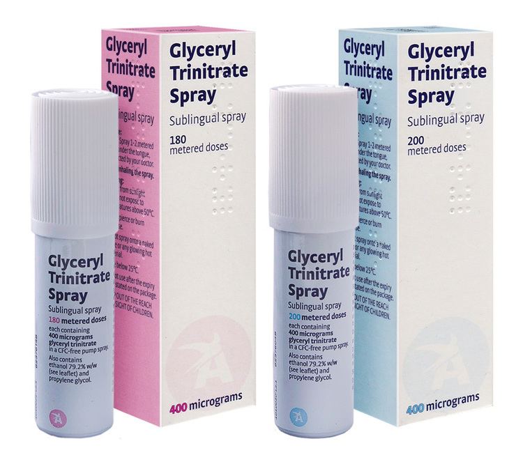 Nitroglycerin (drug) Glyceryl Trinitrate GTN Spray Aspire