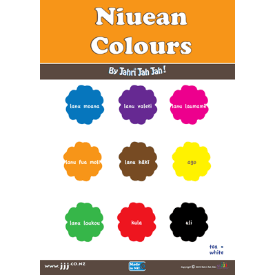 Niuean language Niuean Colours Poster A3