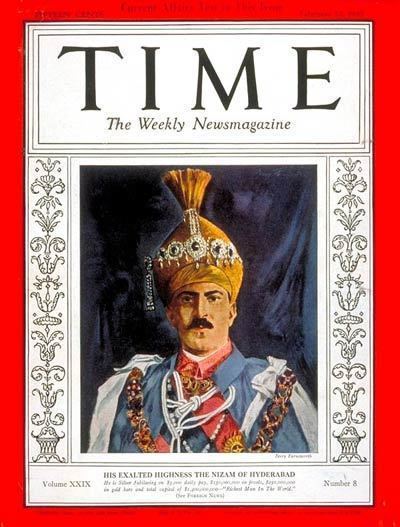 Nizam of Hyderabad TIME Magazine Cover The Nizam of Hyderabad Feb 22 1937 India