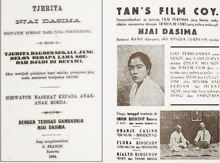 Njai Dasima (1929 film) RARE BOOK BUKU LANGKA Nyai Dasima ver G Francis
