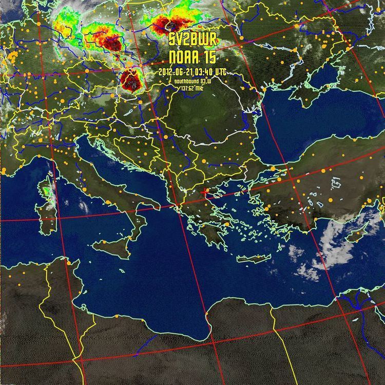 NOAA-15 Weather Satellite Images for thessaloniki greece
