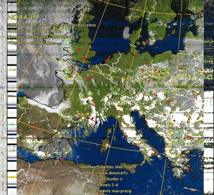 NOAA-15 Wx images from Barcelona Spain 30STV amp DIMONI