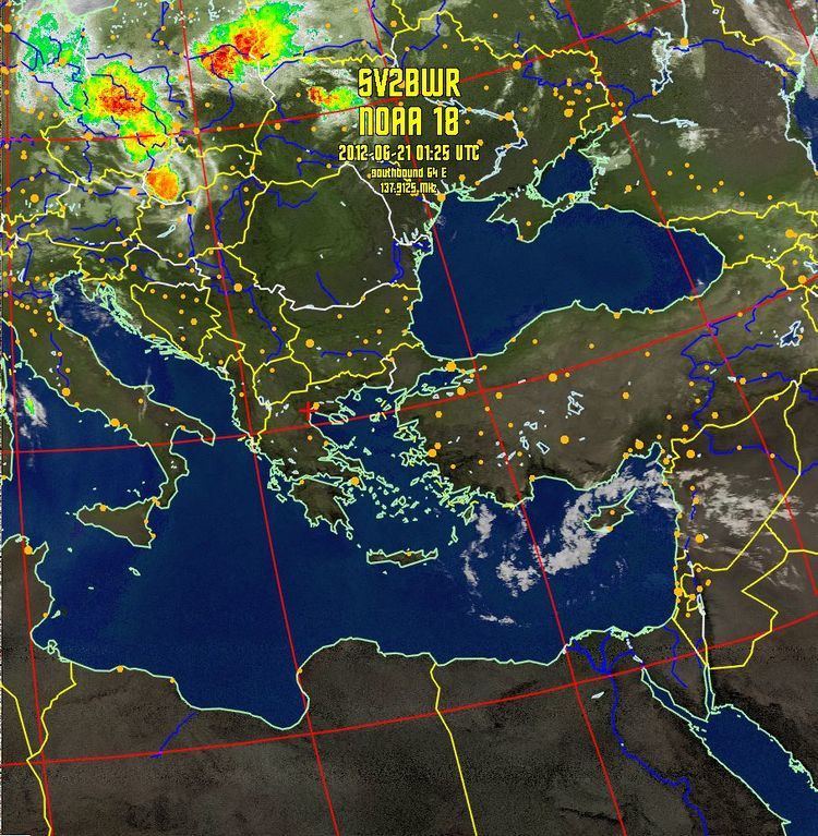NOAA-18 Weather Satellite Images for thessaloniki greece