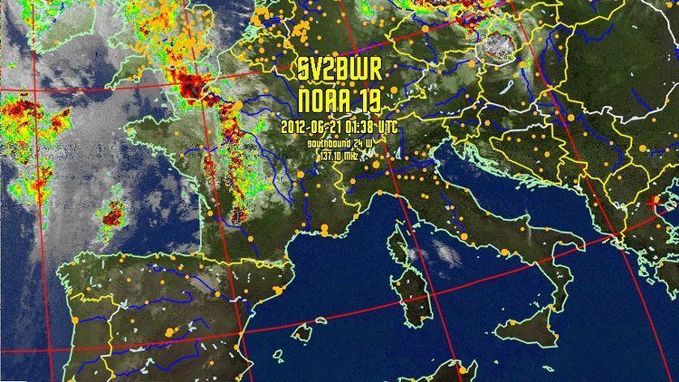NOAA-19 Weather Satellite Images for thessaloniki greece
