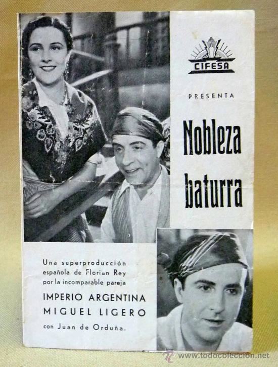 Nobleza baturra nobleza baturra cifesa programa cine 1935 i Comprar Clasico