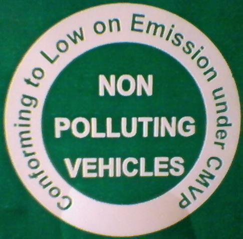 Non Polluting Vehicle mark
