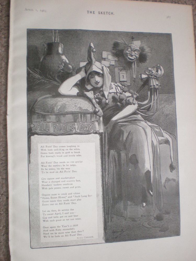 Nora Chesson April All Fools Day Nora Chesson poem John Hassall print 1903 ref