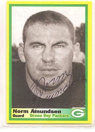 Norm Amundsen Free GB PACKERS NORM AMUNDSEN AUTOGRAPH CARD Other Collectibles