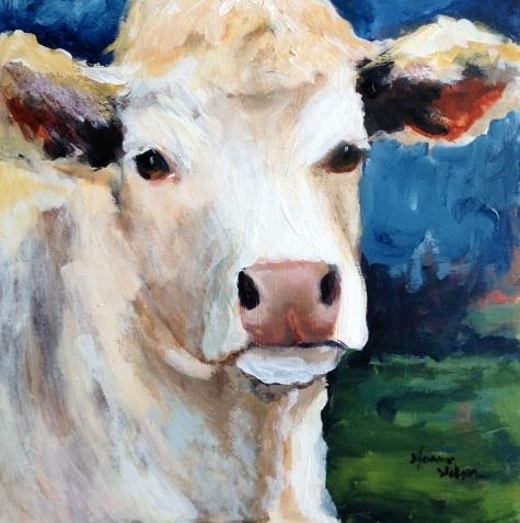 Norma Wilson (cricketer) Norma Wilson Original Acrylic Irish Cow Cattle Farm Animal Painting