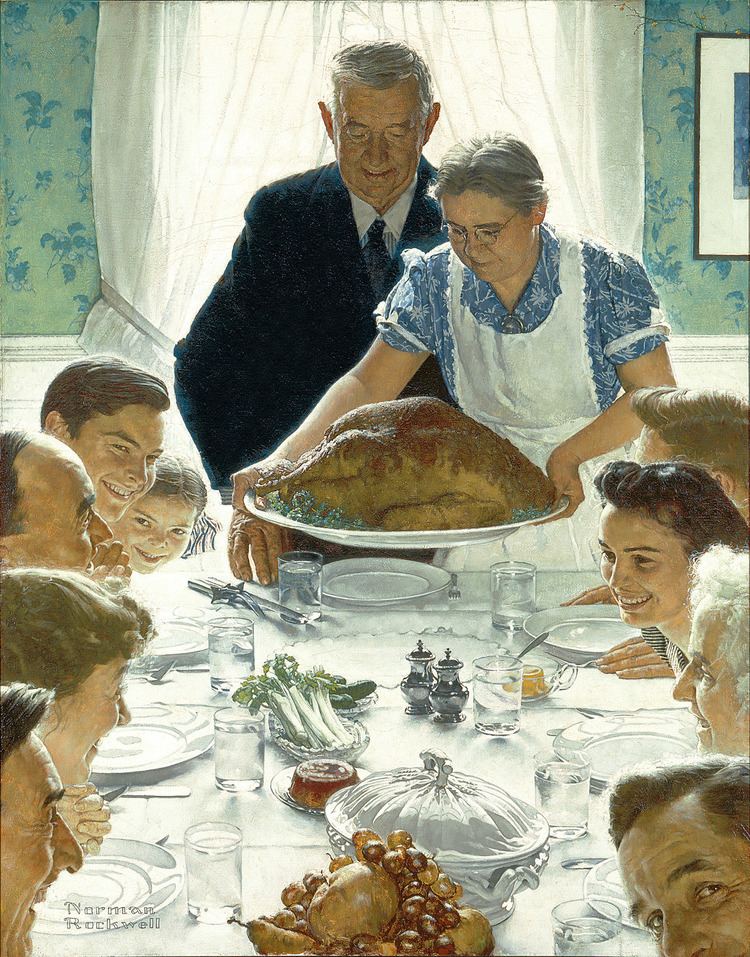 Norman Rockwell Thanksgiving art and Norman Rockwell On History