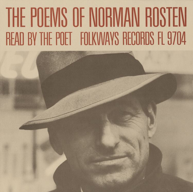 Norman Rosten The Poems of Norman Rosten Smithsonian Folkways