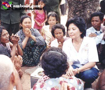 Norodom Marie HRH Princess Norodom Marie Ranariddh going into villages listening