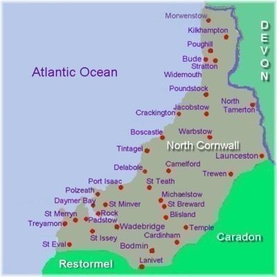 North Cornwall North Cornwall Accommodation Map of North Cornwall