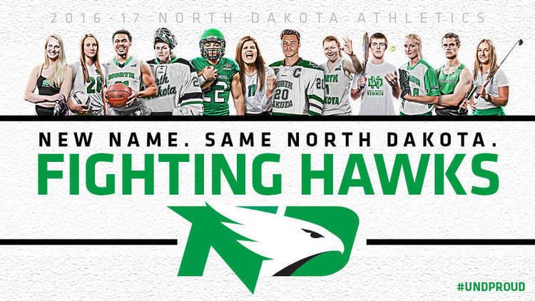 North Dakota Fighting Hawks Fighting Hawks logo takes flight UNDsportscom Official Web Site