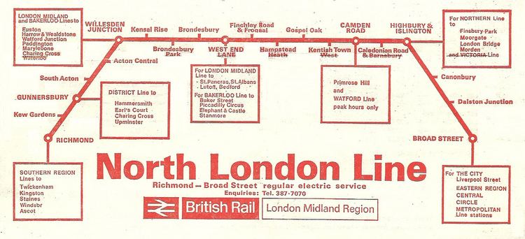 North London line North London Line 1970 British Rail LMR route map Flickr