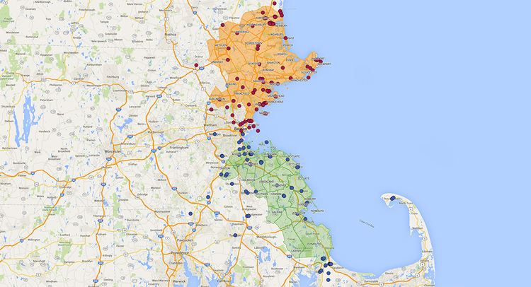 North Shore (Massachusetts) Interactive Map North Shore vs South Shore Boston Magazine