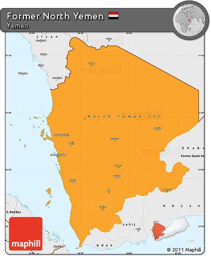 North Yemen Free Political Simple Map of Former North Yemen single color