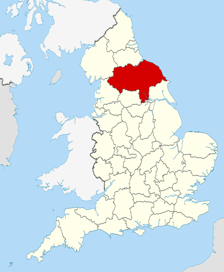 Location of North Yorkshire within England