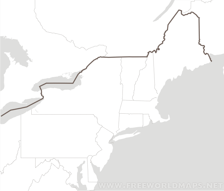 Blank Map of Northeastern United States