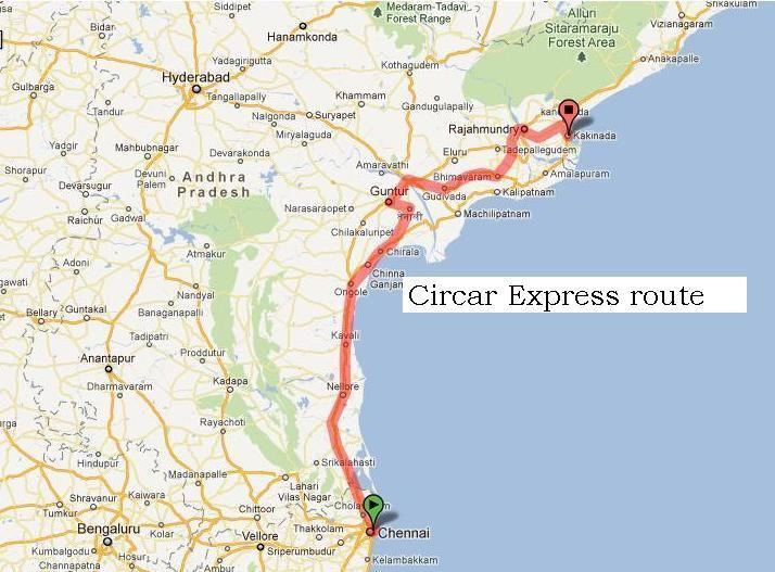 Circar Express Route map