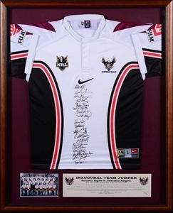 Northern Eagles 2000 Northern Eagles Inaugural Team Signed And Framed Jersey 4450