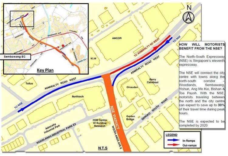 Map of North-South corridor with information about motorists