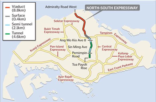 North-South Expressway Map in Singapore