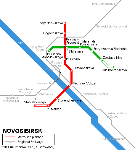 Novosibirsk Metro UrbanRailNet gt Asia gt Russia gt Novosibirsk Metro