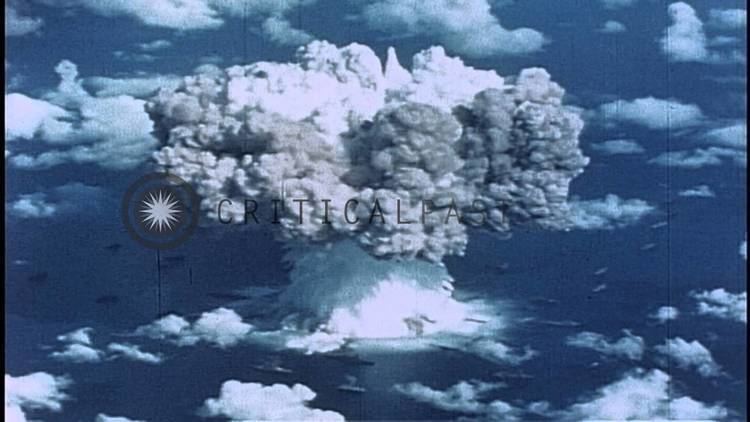 Nuclear testing at Bikini Atoll Underwater explosion occurs during nuclear test at Bikini Atoll