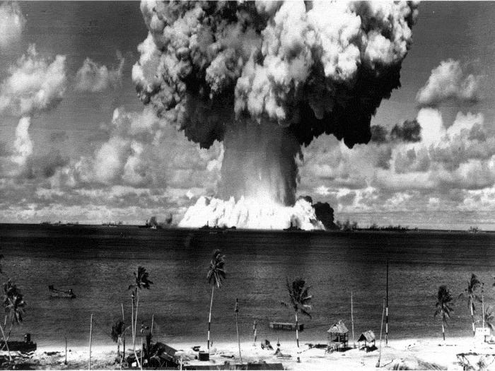 Nuclear testing at Bikini Atoll atomic bomb Atomic bomb explosion on the Bikini Atoll test site